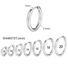 Men Women Stainless Steel Huggie Hoop Earrings Cartilage Lip Piercing Nose Hoop