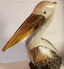 12  Pelican Hand Carved   Painted Wood Coastal Ocean Beach Decoration Statue