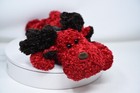 Dan Dee Very Rare   Red Chenille Puppy Dog Reindeer Antlers 15  Curly Hair Plush