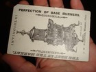 Old Antique Wood Burning Stove Advertise Card Invincible Base Heater Wooster Oh