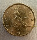 Rare  2002 Italy 20 Cent Euro Coin  1st Map  With Error Good Condition