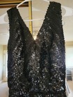 Vintage 1960s 1970s Fully Sequin Embellished  Black Maxi Wiggle Dress Size Xs