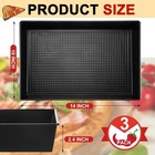 3 Pcs Detroit Style Pizza Pan 10 X 14 X 2 36 Inch 10 X 14 X In  Black 