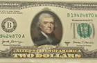 Two Dollar  2 U s  Bill Genuine Legal Tender Currency Colorized   Reverse   Side