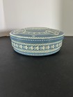 Vtg Wedgewood Style Round Biscuit Cookie Tin 8 5  X 3  Made In Holland