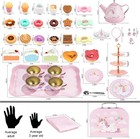 Tea Party Set For Little Girls  49pcs Princess Tea Time Toys Including Teaset De