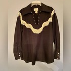 H Bar C Ca Ranchwear Vintage 50s  Fringe Long Tail Slingshot Western Shirt M