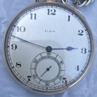 Elgin Mechanical Full Hunter Pocket Watch W  Chain  17j  White Dial  Sec