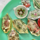 Vintage Lot Of 15 Jewel Brite  Plastic Diorama Christmas Ornaments