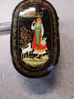 Authentic  original Painting   Lacquer Russian Oval Box  Artist Signed 