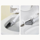 Silicone Toilet Brush With Holder Long Handle Quick Dry Bathroom