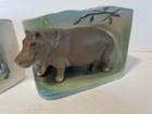 Vintage Enesco Japan Planters bookends - Hippo   Elephant - Rare