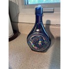Vintage Wheaton Glass Thomas Alva Edison Cobalt Blue Carnival Glass Bottle Flas