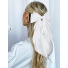 Satin Hair Bows - 2pcs Large Bows With Long Tail Alligator Clips For White