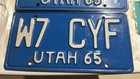 1965 Utah License Plate Pair