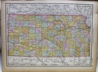 Rand Mcnally Atlas Map Page Plate Of Oklahoma Indian Territory Kansas 1895