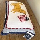Martha Stewart Golden Retriever Patriotic Embroidered Pillow W  Ruffle Edges Nwt