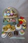 Kids Wooden Tea Party Set For Little Girls Toddler Pretend Play Food Cupcakes