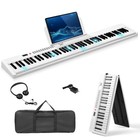     new In Box     88 Key Foldable Electric Piano keyboard  case  mic  headphones 