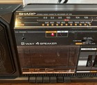 Vintage Sharp Gf-330 2-way 4-speaker Stereo Cassette Radio Boombox Black-tested