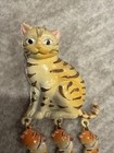 Vintage 60s Orange Tabby Mama Cat 3 Hanging Kittens Refrigerator Magnet Korea 3d