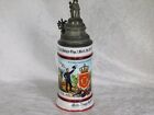 Pre Wwi Authentic 1902 German Grenadier Regimental Lithopane Beer Stein 10 3 4 