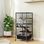 45  Small Animal Cage  4-tier Rolling Ferret Chinchilla Cage  Gray