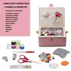 Medium Sewing Basket With Accessories  Wooden Sewing Box Organizer Box For Se   