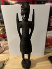 African Hand Carved Ebony Wood Figure Man Tribal Vintage Sculpture 12    Damage
