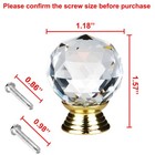 Diamond Crystal Glass Door Furniture Drawer Knobs Pullhandle Cabinet 30mm Gold