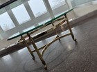 Vintage Hollywood Regency Style Coffee Table  La Barge Brass  Glass Coffee Table