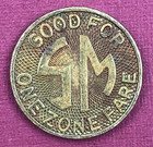 Santa Monica Municipal Bus Lines Token Good For One Zone Fare 16mm Bronze