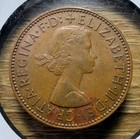 1963 Half Penny Great Britain Elizabeth Ii - Actual Coin - Free Shipping Inf15