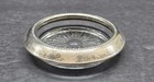 Vintage Sterling Silver And Glass Coaster With Beaded Rim