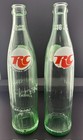  2  1970 s Rc Cola Bottles-16 Oz  Ribbed Sides -tall Bottles Red White Acl