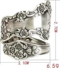 925 Sterling Silver Oxidized Spoon Ring Adjustable Jewelry Gifts For    