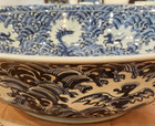 Lucky Dragon Important Antique Chinese Rare Find Huge Round Porcelain Bowl-38  d