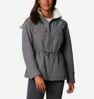 Columbia Women s Tanner Ranch Lined Jacket City Gray Size L Sherpa Collar New