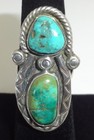 Vintage Navajo Sterling Silver Turquoise Ring Unmarked Size 5 75