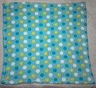 New Snugly Baby Aqua Yellow White Fleece Polka Dot Security Blanket Lovey Soft