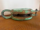 Antique Wooden Maritime Pulley Block Cast Iron Ship Rigging Nautical Malta