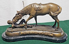  rare Vintage Nib 2010 Delaware Park Bronze   Marble Horse Statue From Archives 
