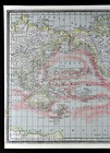 1892 Rand Mcnally World Map Ocean Currents America Asia Africa Australia 14x21 
