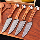 Custom Handmade Forged Damascus Steel Chef Steak Knife Set Kitchen Knives 1510