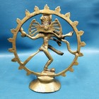 Vintage 5 75  Tall Brass Hindu Nataraja Shiva God Statue Divine Dancer