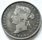 1881-h Canada Victoria Silver 25 Cents Quarter Coin  Km  5 - Key Date - Raw Vf