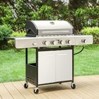Propane Gas Grill 4 Burners Stainless Steel Grill Cart Outdoor Cooking Bbq Fda