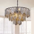 24  Vintage 8-lights Ceiling Lamp Smoke Gray Glass Chandeliers Pendant Lights