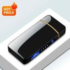 Electric Windproof Metal Lighter Double Arc Flameless Plasma Rechargeable Usb