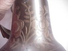 Beautiful Vintage Etched Brass Or Bronze Bell W Boat   Ship Anchor
